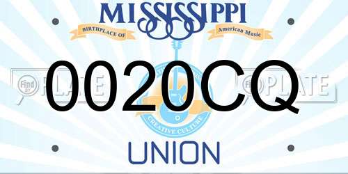 0020CQ Mississippi License Plate