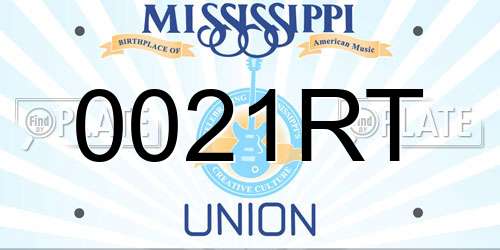 0021RT Mississippi License Plate