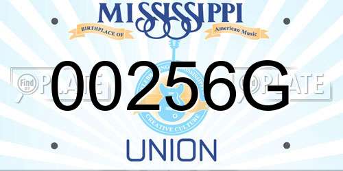00256G Mississippi License Plate