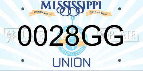 0028GG Mississippi License Plate