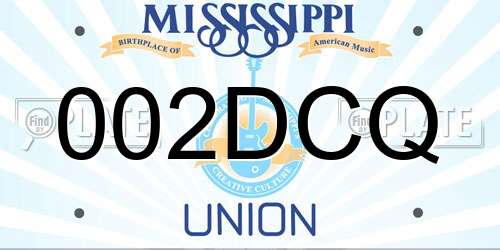 002DCQ Mississippi License Plate