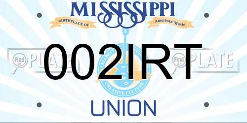 002IRT Mississippi License Plate