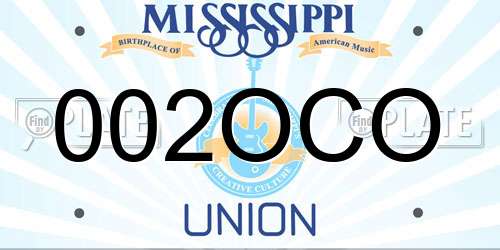 002OCO Mississippi License Plate