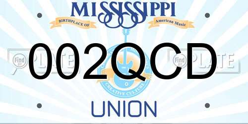 002QCD Mississippi License Plate
