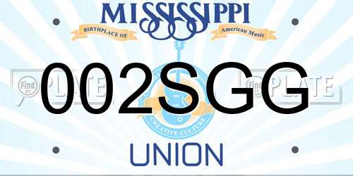 002SGG Mississippi License Plate