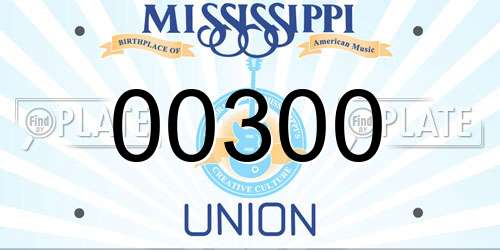 00300 Mississippi License Plate