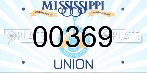 00369 Mississippi License Plate