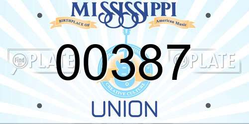00387 Mississippi License Plate