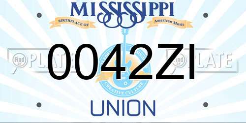 0042ZI Mississippi License Plate