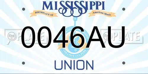 0046AU Mississippi License Plate