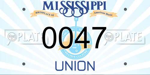 0047 Mississippi License Plate