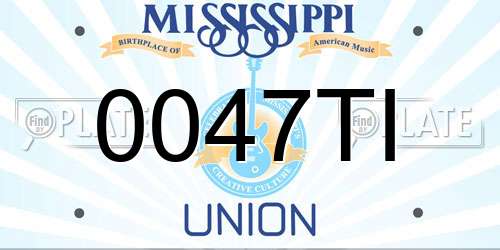 0047TI Mississippi License Plate