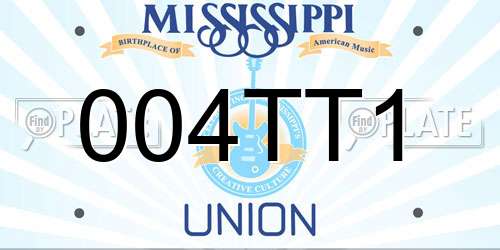 004TT1 Mississippi License Plate