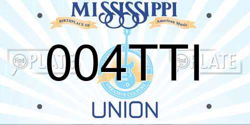 004TTI Mississippi License Plate