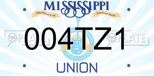 004TZ1 Mississippi License Plate