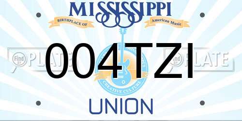 004TZI Mississippi License Plate