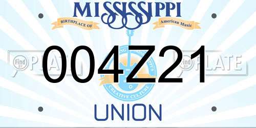 004Z21 Mississippi License Plate