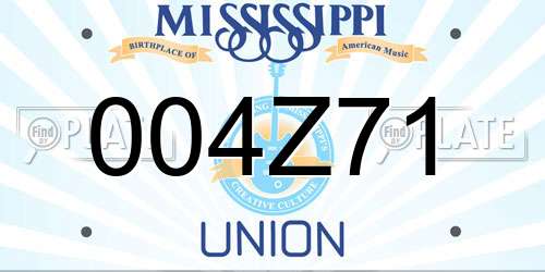 004Z71 Mississippi License Plate