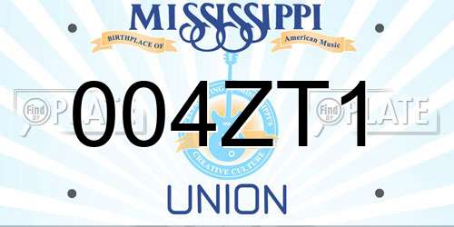 004ZT1 Mississippi License Plate