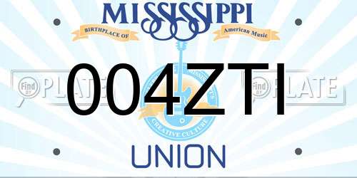 004ZTI Mississippi License Plate