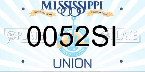 0052SI Mississippi License Plate