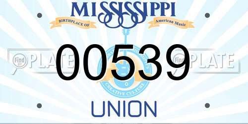 00539 Mississippi License Plate