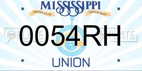 0054RH Mississippi License Plate