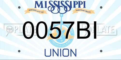 0057BI Mississippi License Plate