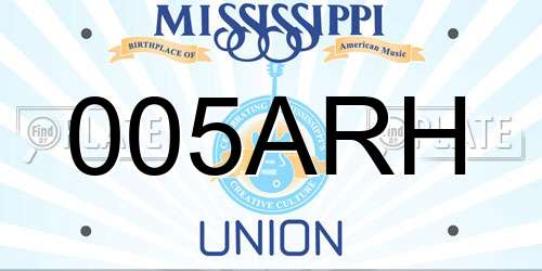 005ARH Mississippi License Plate