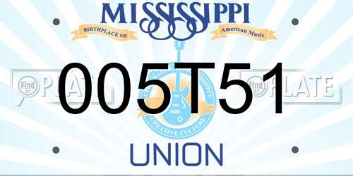 005T51 Mississippi License Plate