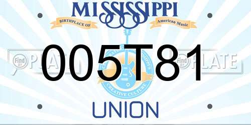 005T81 Mississippi License Plate