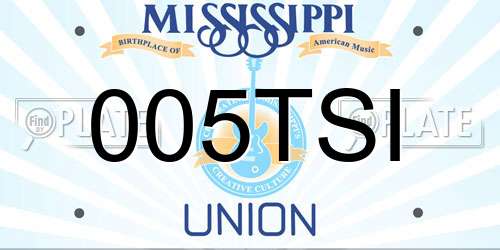 005TSI Mississippi License Plate