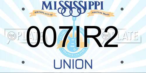 007IR2 Mississippi License Plate