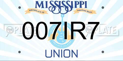 007IR7 Mississippi License Plate