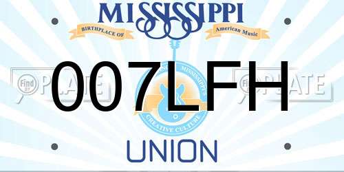 007LFH Mississippi License Plate