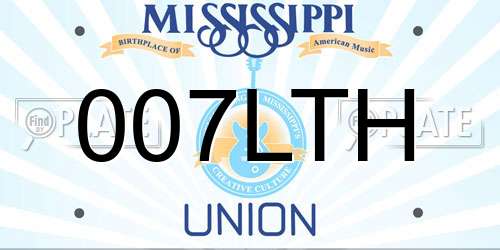 007LTH Mississippi License Plate