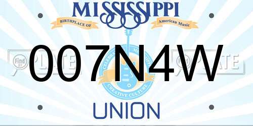 007N4W Mississippi License Plate