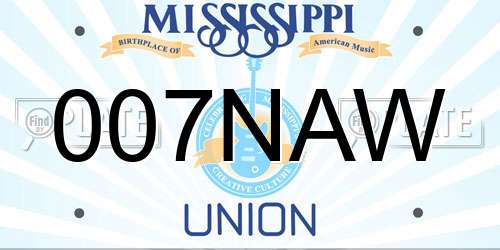 007NAW Mississippi License Plate