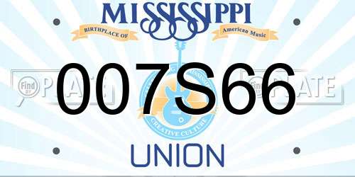 007S66 Mississippi License Plate