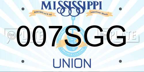 007SGG Mississippi License Plate