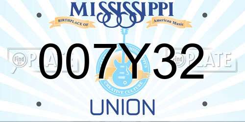 007Y32 Mississippi License Plate