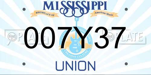 007Y37 Mississippi License Plate