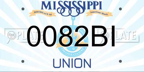 0082BI Mississippi License Plate