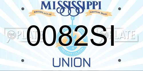 0082SI Mississippi License Plate