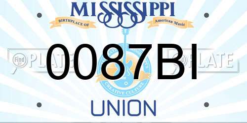 0087BI Mississippi License Plate