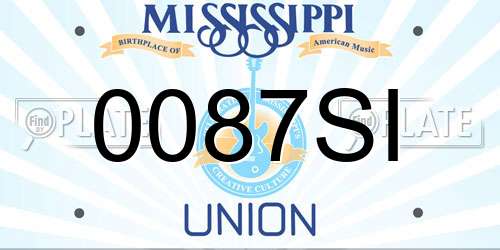 0087SI Mississippi License Plate