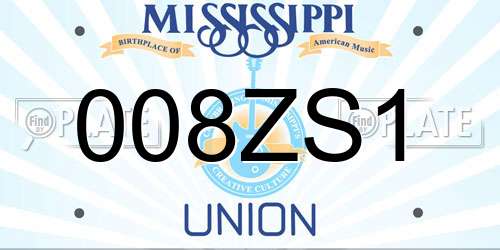 008ZS1 Mississippi License Plate