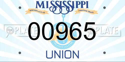 00965 Mississippi License Plate