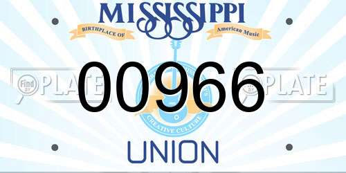 00966 Mississippi License Plate