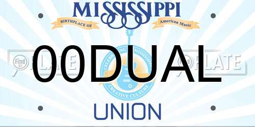 00DUAL Mississippi License Plate